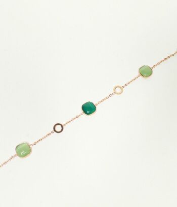 Bracelet fin à pierres Saule Vert  | Bijoux faits main en France 3