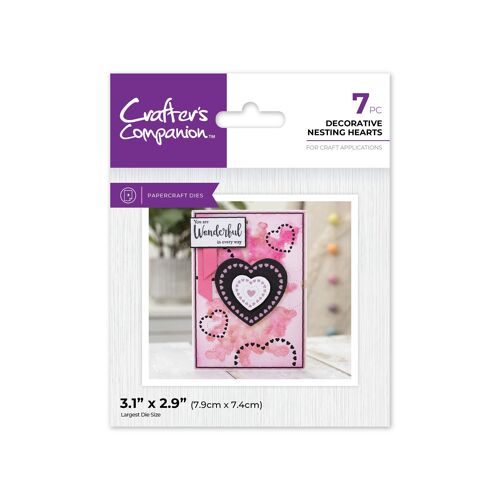 Crafter's Companion Metal Die Elements - Decorative Nesting Hearts