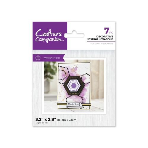 Crafter's Companion Metal Die Elements - Decorative Nesting Hexagons