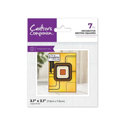 Elementos de troquel metálico Crafter's Companion: cuadrados decorativos anidados