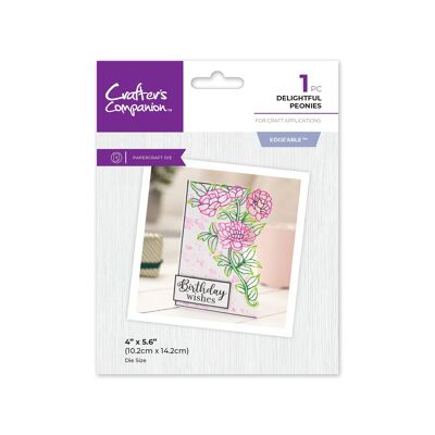 Crafters Companion Metal Die Edge'able - Delightful Peony