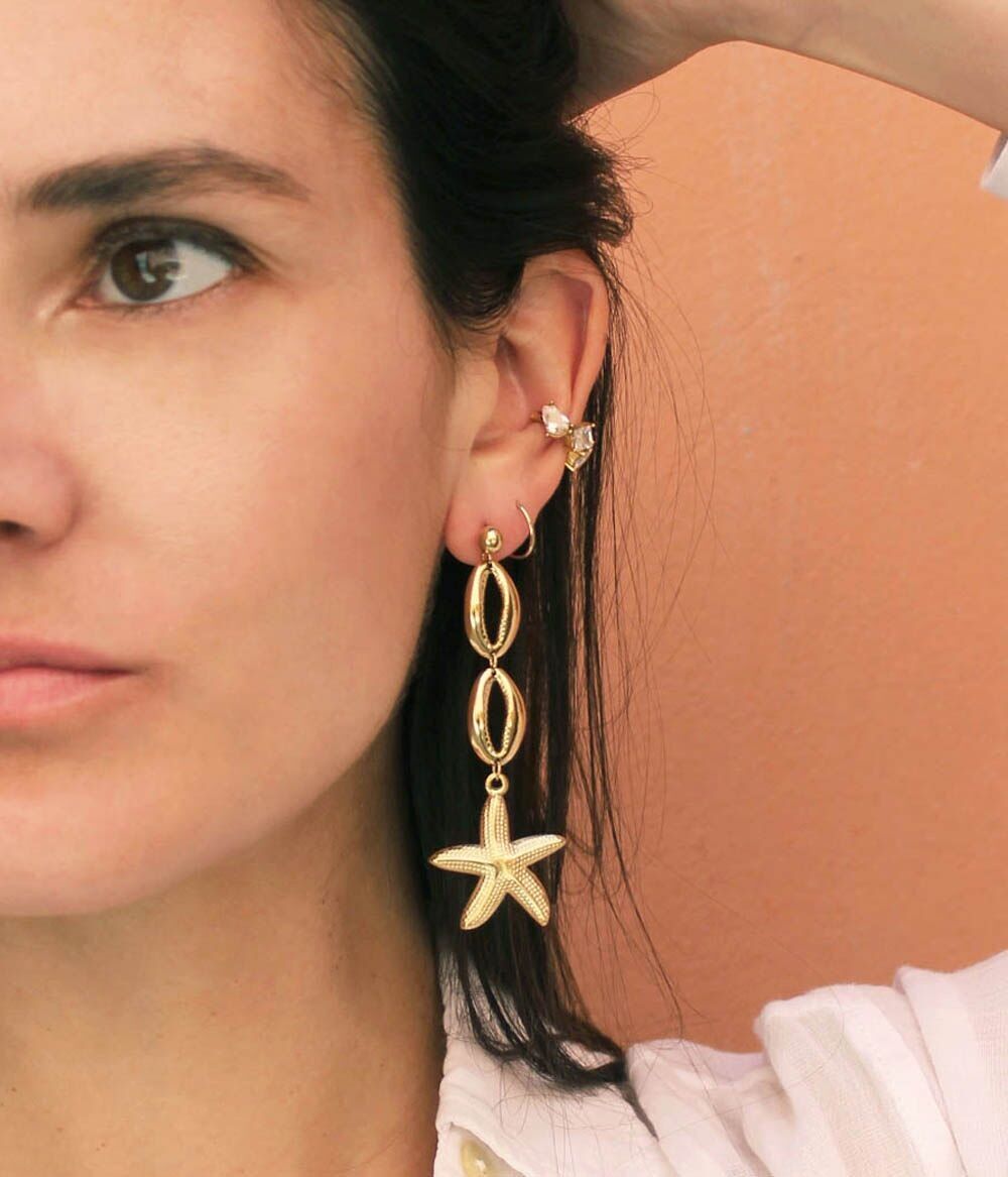 Orecchini Ariel stella marina in oro | Gioielli fatti a mano in Francia