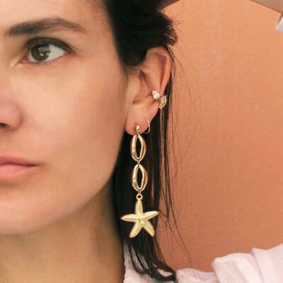 Gold Starfish Ariel Earrings | Handmade jewelry in France