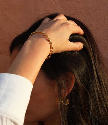 Bracelet Flora à perles métalliques Or | Bijoux faits main en France 6