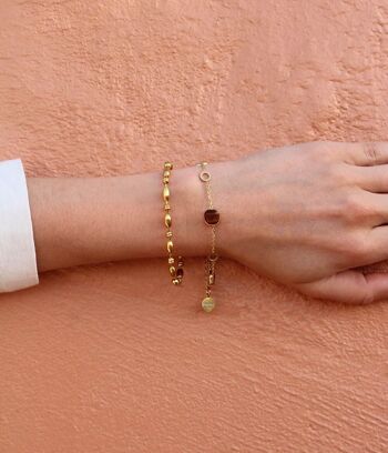 Bracelet Flora à perles métalliques Or | Bijoux faits main en France 7