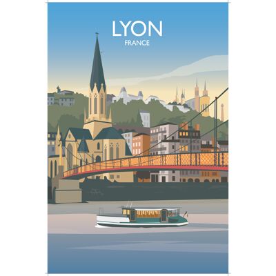 POSTER 60 CM BY 40 CM LYON LA PASSERELLE