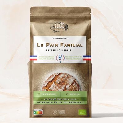 Préparation pour pain bio | Source d'énergie | Réduit en glucide | Faible teneur en gluten | Aux farines anciennes et complètes | Sans sucres ajoutés | Farine IG Bas | 600g