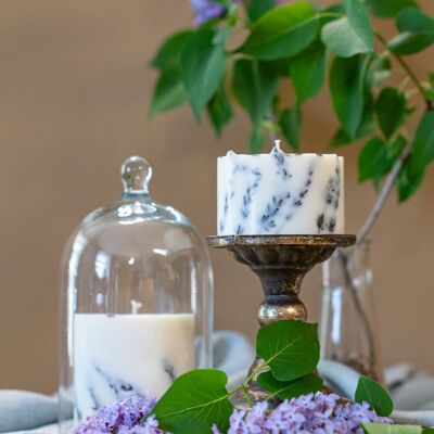 Soy Wax Candle with Lavender Scent - White