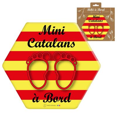Adhésif Bébé à Bord ultra-résistant - Mini catalans (p.rouges/mixte)