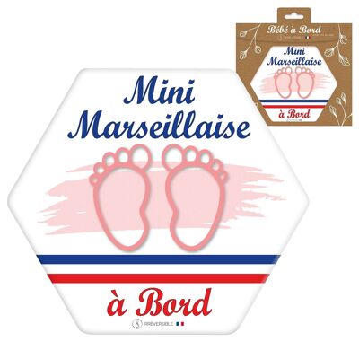 Ultra-resistant Baby on Board Adhesive - Mini marseillaise (pink/girl)