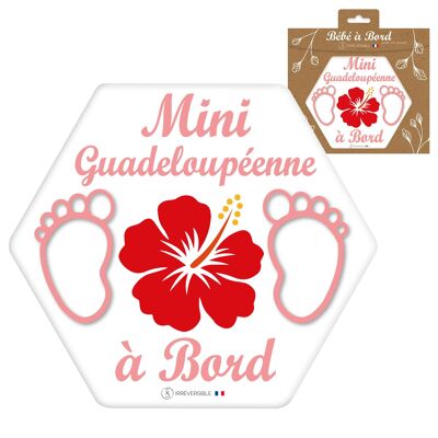 Adesivo Baby on Board ultraresistente - Mini Guadeloupéene (rosa/bambina)
