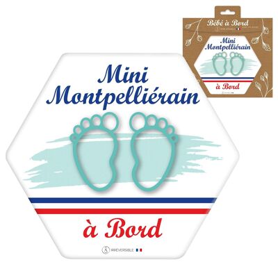 Adhésif Bébé à Bord ultra-résistant - Mini montpelliérain (bleu/garçon)