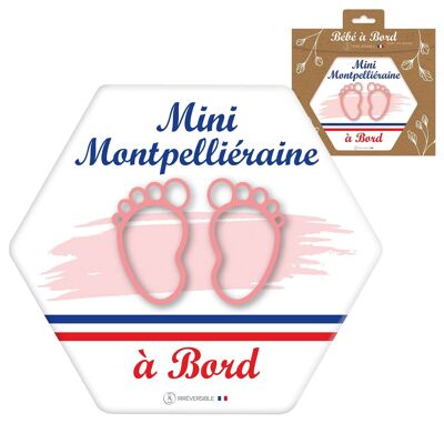 Adesivo Bimbo a Bordo ultraresistente - Mini Montpellier (rosa/bambina)