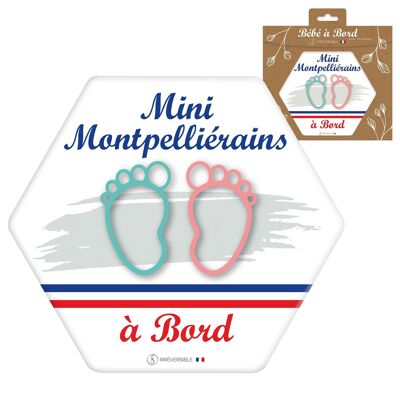 Ultrabeständiger Baby-on-Board-Kleber – Mini Montpellier (grau/gemischt)