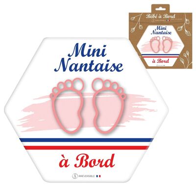 Ultra-resistant Baby on Board Adhesive - Mini nantaise (pink/girl)