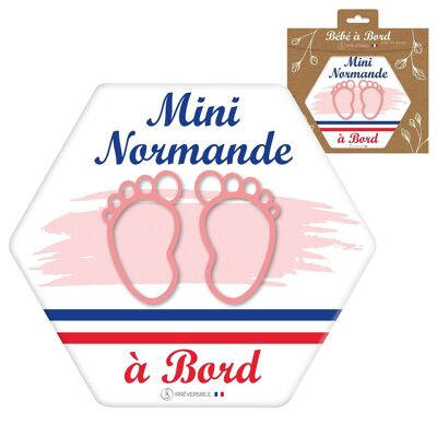 Adhesivo Bebé a Bordo Ultra-Resistente - Mini Norman (rosa/niña)