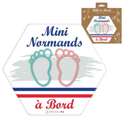 Adhesivo ultrafuerte para bebé a bordo - Mini Normans (gris/mixto)