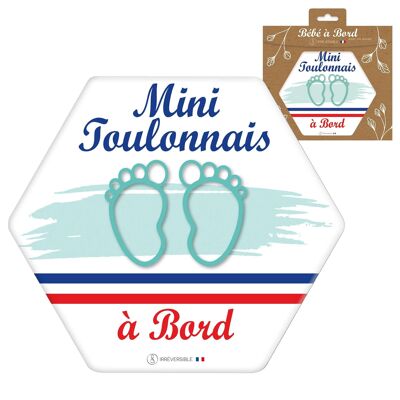 Extrem widerstandsfähiger Baby-on-Board-Kleber – Mini Toulonnais (blau/Junge)