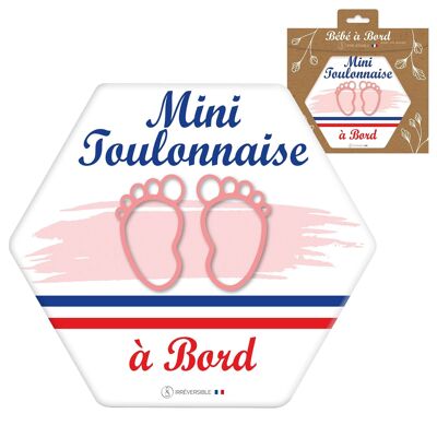 Adesivo bimbo a bordo ultraresistente - Mini Toulonnaise (rosa/bambina)