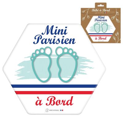 Adhésif Bébé à Bord ultra-résistant - Mini parisien (bleu/garçon)