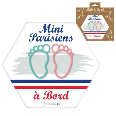 Adhesivo Bebé a Bordo Ultrarresistente - Mini Parisians (gris/mixto)