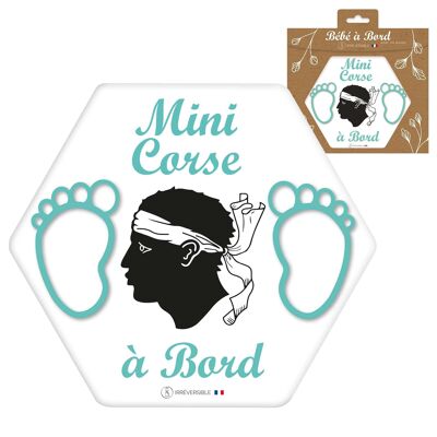 Adesivo Baby On Board ultraresistente - Mini Corsica (blu/bambino)