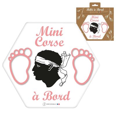Adhesivo Bebé a Bordo Ultrarresistente - Mini Corsica (rosa/niña)
