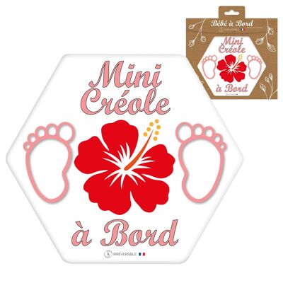 Adesivo bimbo a bordo ultraresistente - Mini creolo (rosa/bambina)