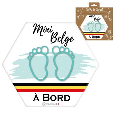 Adesivo bimbo a bordo ultraresistente - Mini Belgian (Blu/Bambino)