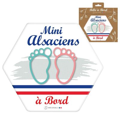 Adhesivo Bebé a Bordo Ultrarresistente - Mini Alsatiens (gris/mixto)
