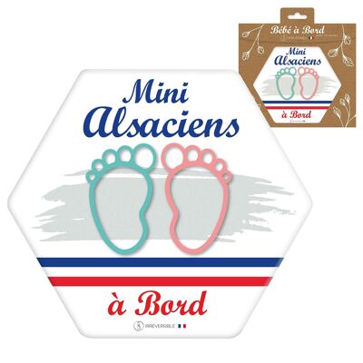 Adhésif Bébé à Bord ultra-résistant - Mini Alsaciens (gris/mixte)