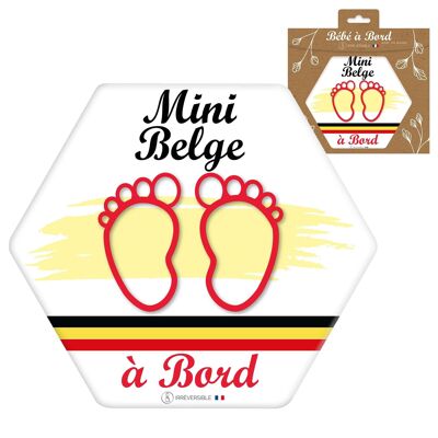 Adhésif bébé à Bord ultra-résistant - Mini Belge (pieds rouges)