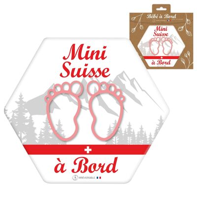 Adhésif Bébé à Bord ultra-résistant - Mini Suisse montagnes (fille)