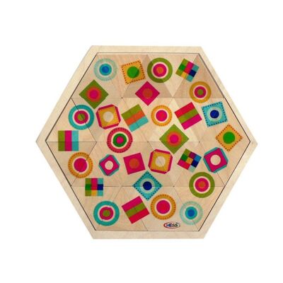 Puzzle game, colorful shapes, 24 pieces