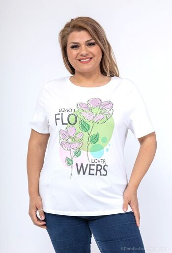 T-shirt grande taille Flowers lover 1