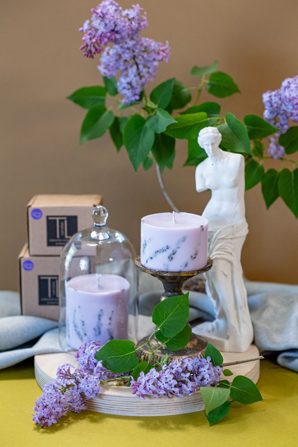 Vela de cera de soja con aroma a lavanda - Púrpura