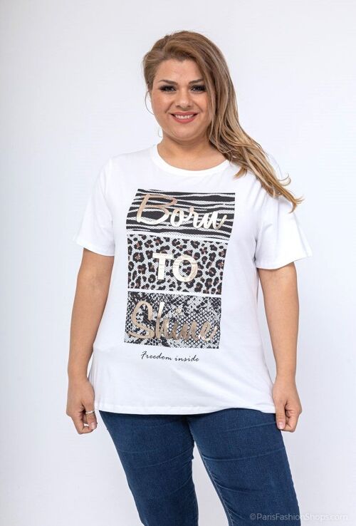 T-shirt grande taille Born to shine