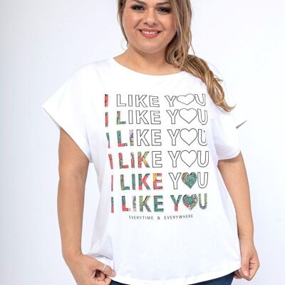 T-Shirt „I like You“ in Übergröße