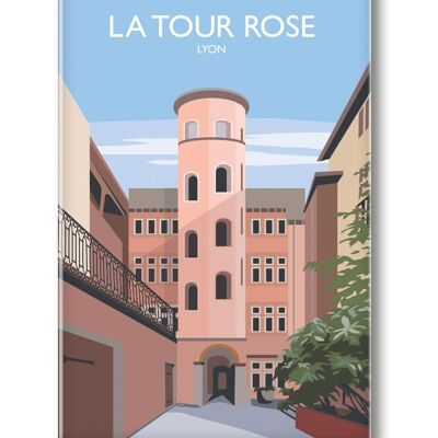THE PINK TOWER LYON POSTER 60 BY 40 CM