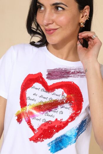 T-shirt coton coeur peinture 2