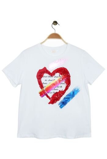 T-shirt coton coeur peinture 5