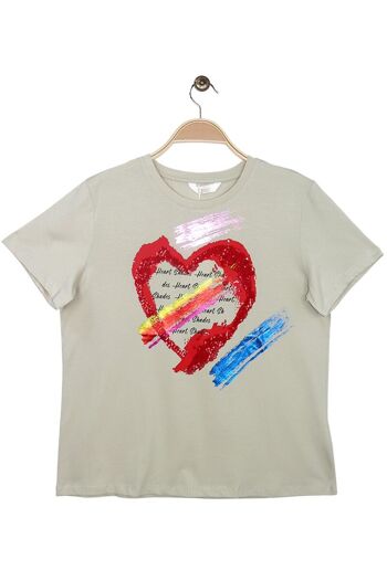 T-shirt coton coeur peinture 6