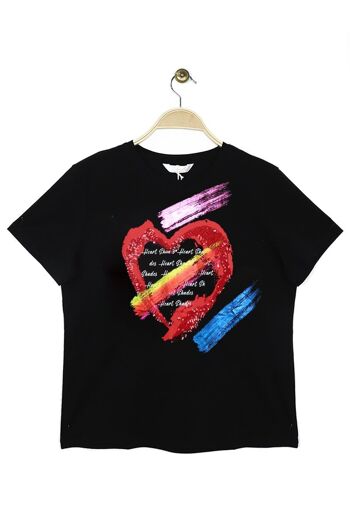 T-shirt coton coeur peinture 7