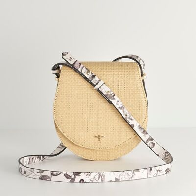 Tree Of Life Saddle Bag - Raffia