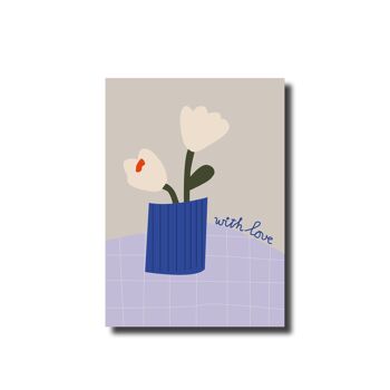 Carte postale Avec des fleurs d'amour 1
