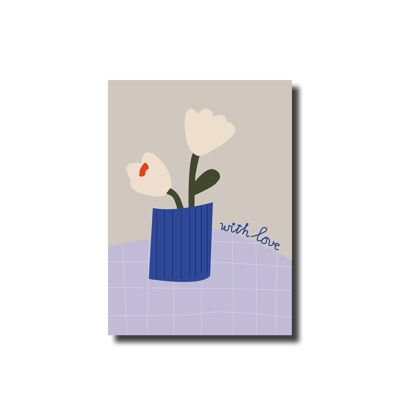 Postcard With love flowers