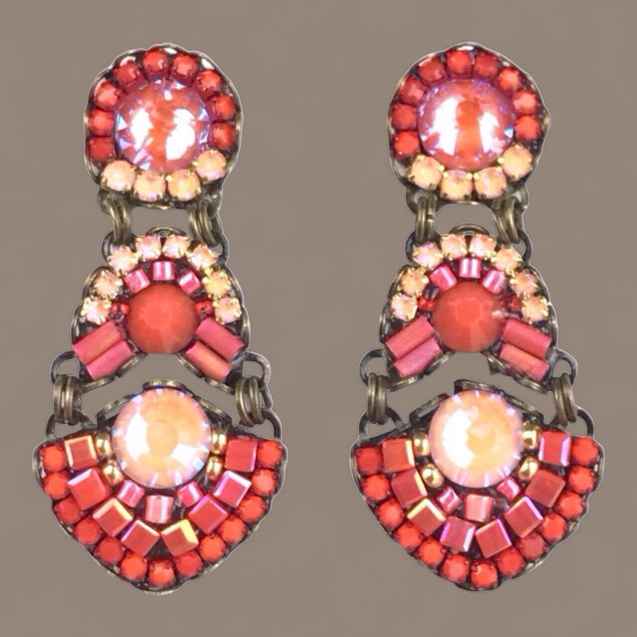 Orecchini in cristallo arancione passione