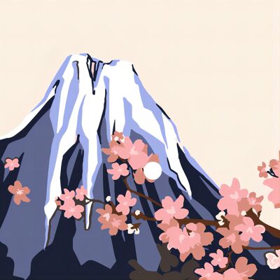 Dipinto numerico con cornice 30x30 - Viaggio al Monte Fuji