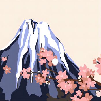 Peinture à numéro avec cadre 30x30 - Voyage au Mont Fuji 1