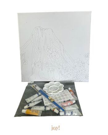 Peinture à numéro avec cadre 30x30 - Voyage au Mont Fuji 3